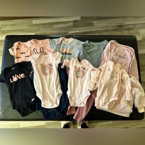 Baby Girl Mixed Onesie Bundle - Mostly Pink
